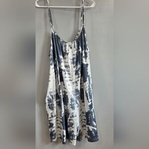 Tie-Dye Sleeveless Romper With Pockets And Adjustable Straps, 6XL